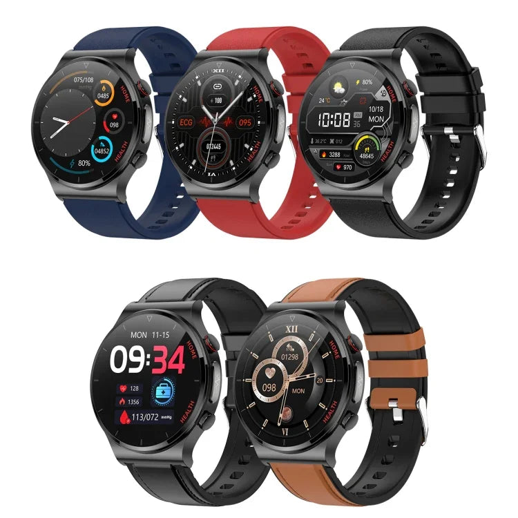 E300 1.32 Inch Screen TPU Watch Strap Smart Health Watch Supports Body Temperature Monitoring, ECG monitoring blood pressure