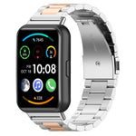 For Huawei Watch Fit 2 Three-bead Metal Stainless Steel Watch Band