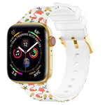Square Buckle Color Printing Watch Band For Apple Watch Series, 7 45mm / 6&SE&5&4 44mm / 3&2&1 42mm, 7 41mm / 6&SE&5&4 40mm / 3&2&1 38mm