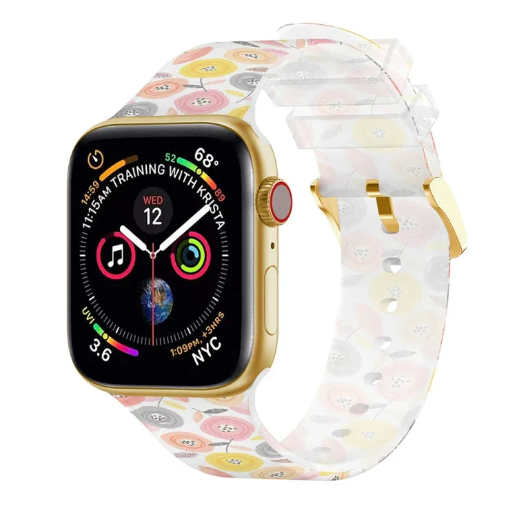 Square Buckle Transparent Watch Band For Apple Watch Series, 7 45mm / 6&SE&5&4 44mm / 3&2&1 42mm, 7 41mm / 6&SE&5&4 40mm / 3&2&1 38mm