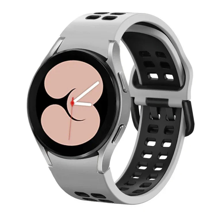 Double-row Hole Two-color Silicone Watch Band, For Samsung Galaxy Watch 5 40mm, For Samsung Galaxy Watch 5 Pro 45mm