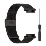 For Huami Amazfit T-Rex 2 Snap-fit Stainless Steel Mesh Watch Band