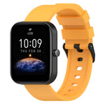20mm Step Silicone Strap Stainless Steel Black Buckle, For Amazfit Bip 3