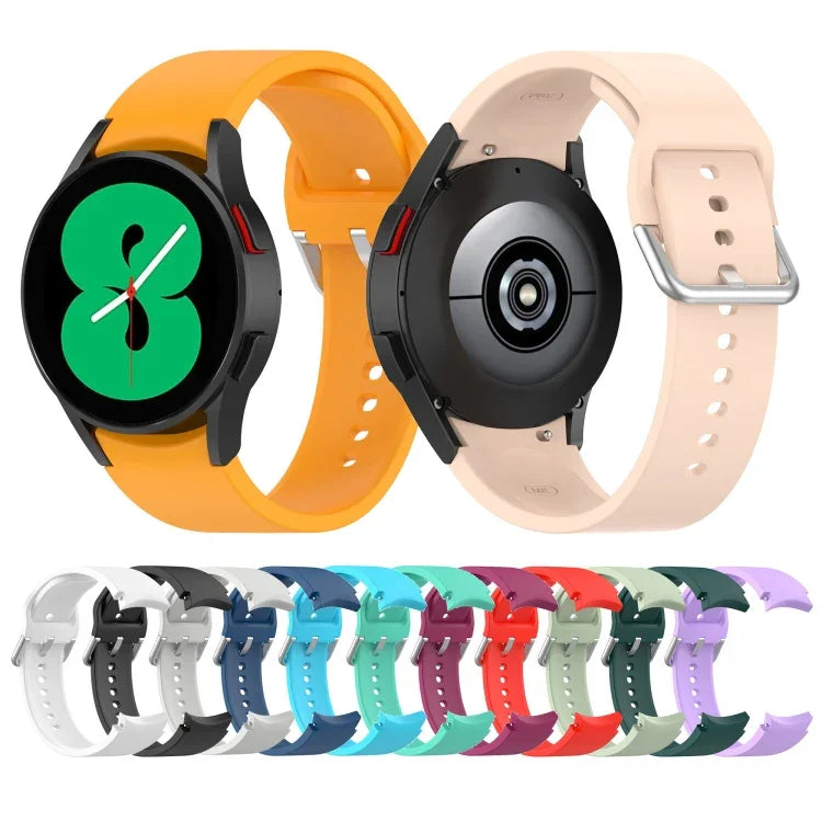 Official Silicone Silver Round Buckle Watch Band, For Samsung Galaxy Watch 5 44mm