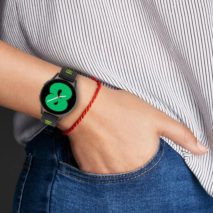 20mm Two-color Stripe Silicone Watch Band, For Samsung Galaxy Watch 5 40mm, For Samsung Galaxy Watch 5 44mm, For Samsung Galaxy Watch 5 Pro 45mm