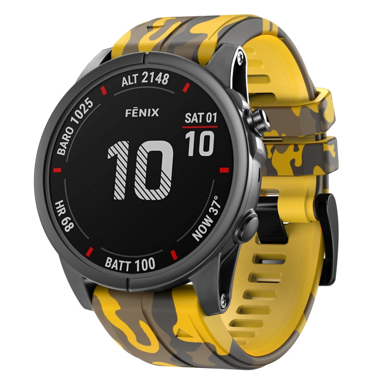 Camouflage Silicone Watch Band, For Garmin Fenix 7, For Garmin Fenix 7X
