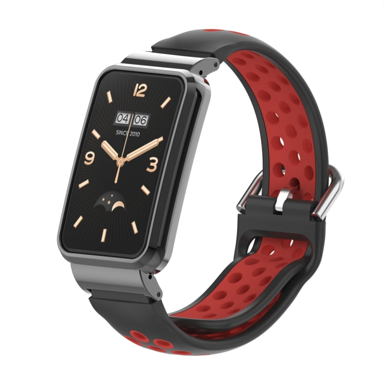 Silicone Metal Frame Watch Band, For Xiaomi Mi Band 7 Pro