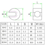 316 Stainless Steel Garden Wire Rope Fixed Clip, 2 PCS M4x2, 2 PCS M8x3, 2 PCS M8x4, 2 PCS M10x5, 2 PCS M10x6
