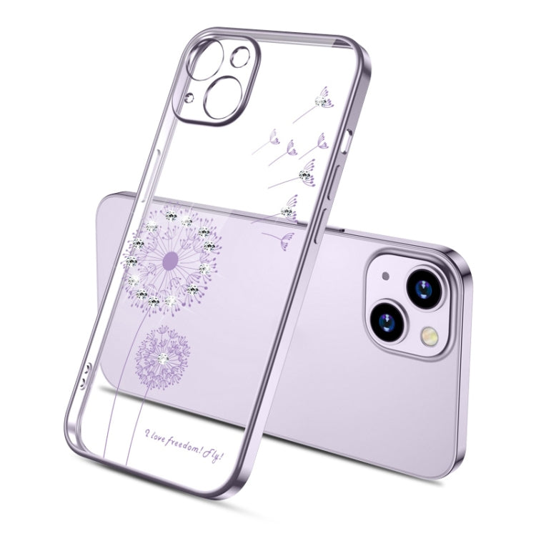 Electroplating Diamond Dandelion TPU Phone Case, For iPhone 14, For iPhone 14 Plus, For iPhone 14 Pro, For iPhone 14 Pro Max