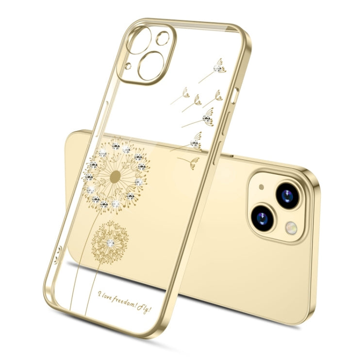 Electroplating Diamond Dandelion TPU Phone Case, For iPhone 14, For iPhone 14 Plus, For iPhone 14 Pro, For iPhone 14 Pro Max