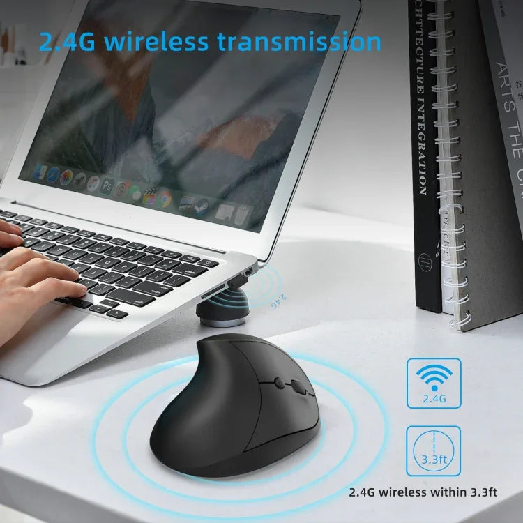 X10 2.4G Wireless Vertical Ergonomic Gaming Mouse, X10 (Black), X10 (Grey)