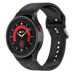 Two-color Stripe Silicone Watch Band, For Samsung Galaxy Watch5 / Watch5 Pro