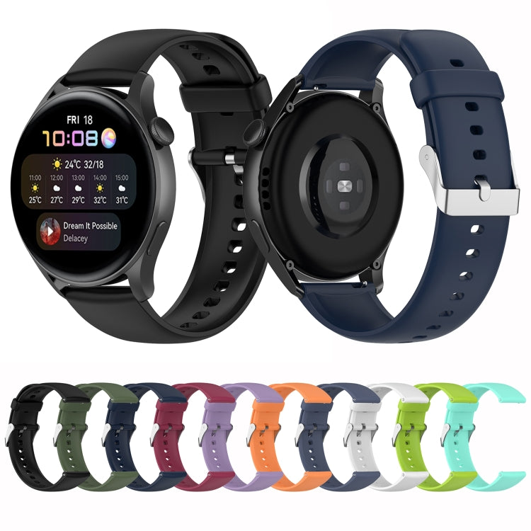 Solid Color Soft Silicone Watch Band, For Huawei Watch3 Pro New