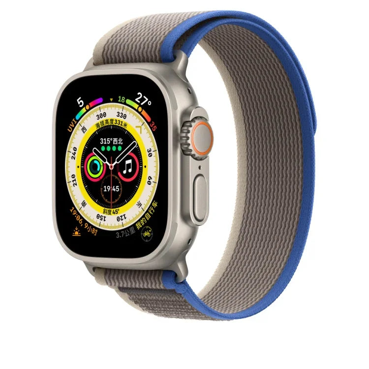 Nylon Watch Band For Apple Watch Ultra 49mm / Series 8&7 45mm / SE 2&6&SE&5&4 44mm, For Apple Watch 46mm / 49mm / 45mm / 44mm