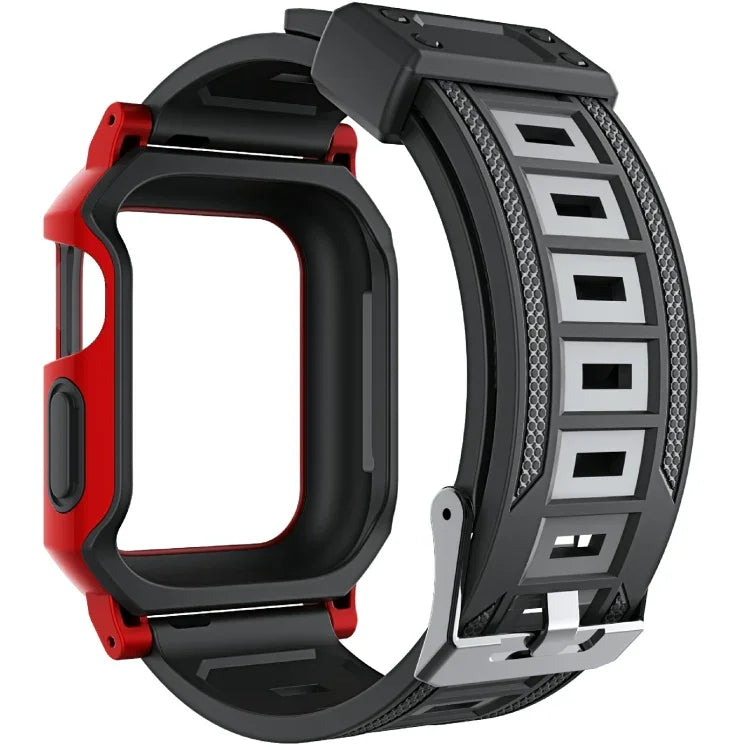 Military Silicone Watch Band + Watch Case Set, For Apple Watch Series 9/8/7 45mm, For Apple Watch Series 9/8/7 41mm