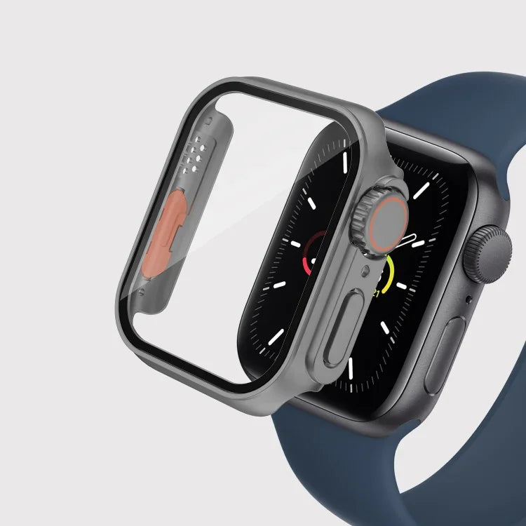 For Apple Watch Series 9 / 8 / 7 45mm Film PC Watch Case with Detachable Button, For Apple Watch Series 9 / 8 / 7 45mm