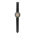 For Samsung Galaxy Watch5 40mm / 44mm Litchi Genuine Leather Watch Band, Black Buckle, Silver Buckle