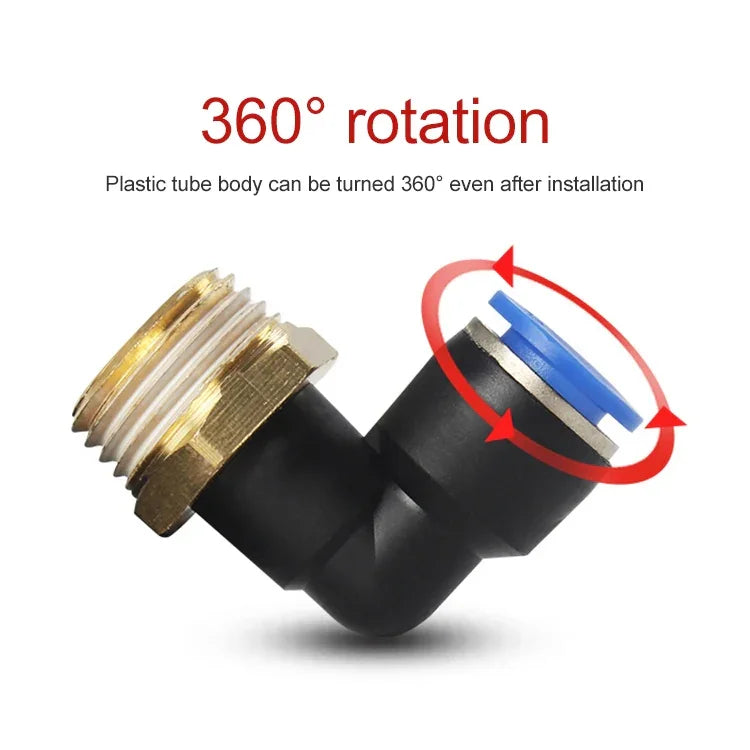 PL6-04 LAIZE 2pcs Male Thread Elbow Pneumatic Quick Fitting Connector, PL4-01 (10pcs), PL4-02 (10pcs), PL4-M5 (10pcs), PL6-01 (10pcs), PL6-02 (10pcs), PL6-03 (10pcs), PL6-04 (2pcs), PL6-M5 (10pcs), PL8-01 (10pcs), PL8-02 (10pcs), PL8-03 (10pcs)        ...