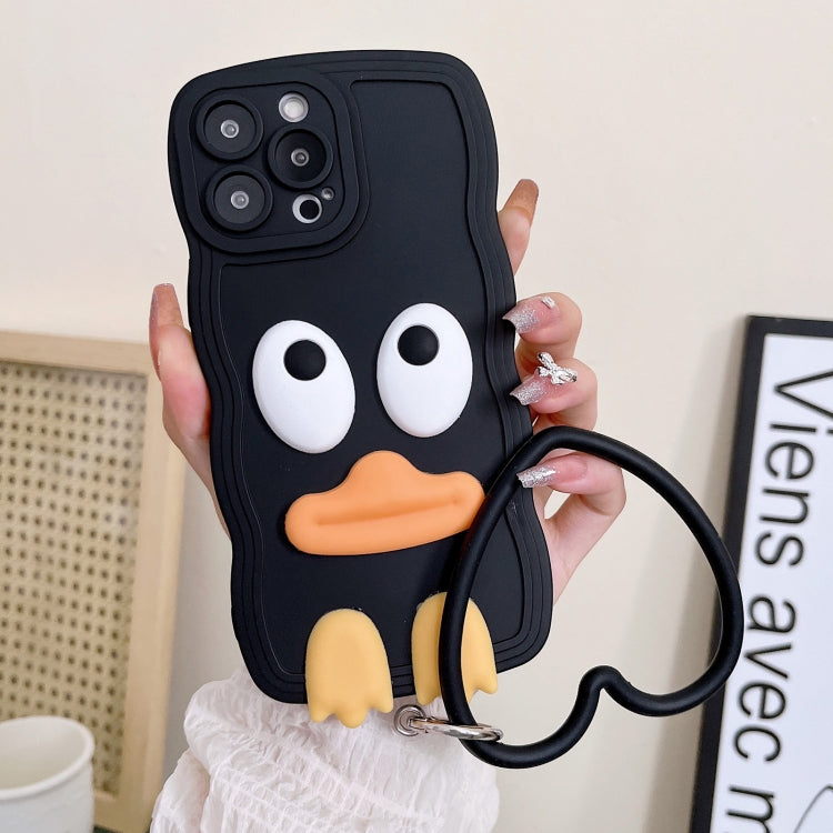 Wave Edge Big Duck Silicone Phone Case with Wristband, For iPhone 14, For iPhone 14 Plus, For iPhone 14 Pro, For iPhone 14 Pro Max, For iPhone 13, For iPhone 13 Pro, For iPhone 13 Pro Max, For iPhone 12, For iPhone 12 Pro
