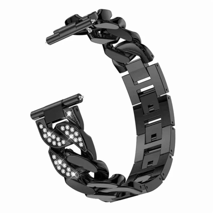 Row Diamonds Denim Chain Watch Band, For Samsung Galaxy Watch5 40mm/44mm / Watch5 Pro
