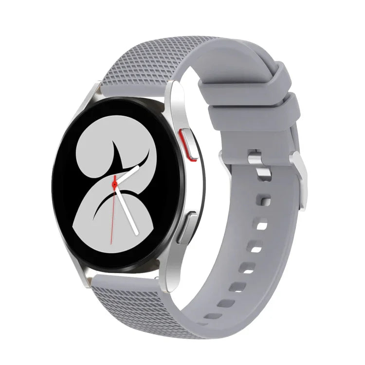 20mm Pockmarked Silver Buckle Silicone Watch Band, For Samsung Galaxy Watch5 40mm/44mm / Watch5 Pro
