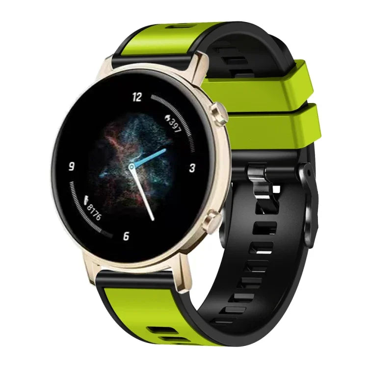 Plain Weave Two-color Silicone Watch Band, For Samsung Galaxy Watch 5 40mm / 44mm