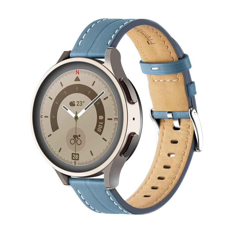 Unusual Fluted Leather Watch Band, 20mm, 22mm