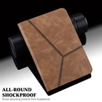 Solid Color Embossed Striped Leather Tablet Case, For iPad 10th Gen 10.9 2022