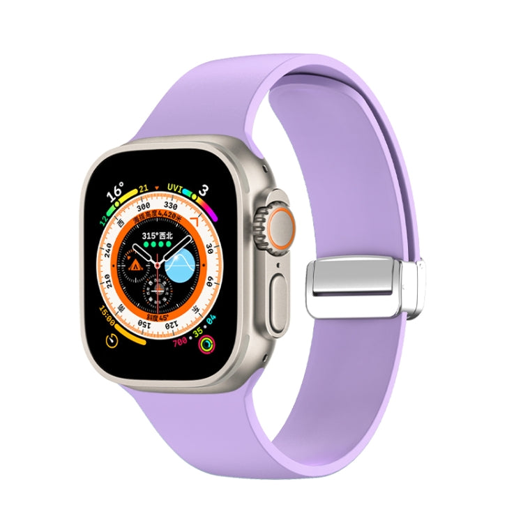 Folding Buckle Silicone Watch Band, For Apple Watch Ultra 49mm, For Apple Watch Series 8&7 45mm / SE 2&6&SE&5&4 44mm / 3&2&1 42mm