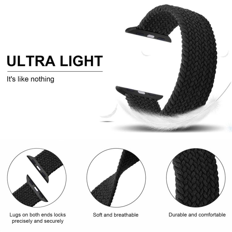 Nylon Single-turn Braided Watch Band For Apple Watch Series 8&7 41mm / SE 2&6&SE&5&4 40mm / 3&2&1 38mm, For Apple Watch Series 8&7 41mm,145mm, For Apple Watch Series 8&7 41mm, 145mm
