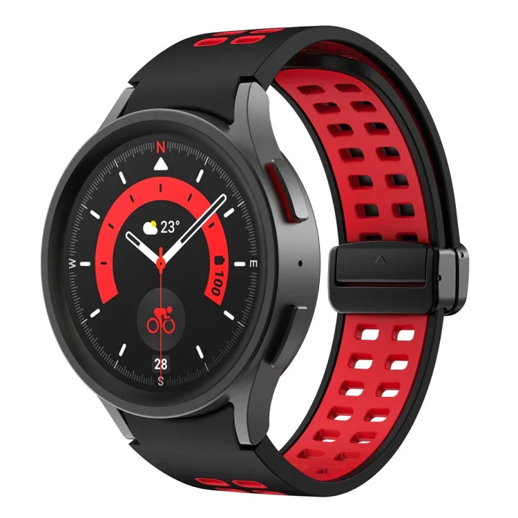 Double-row Hole Folding Buckle Silicone Watch Band, For Samsung Galaxy Watch5 Pro