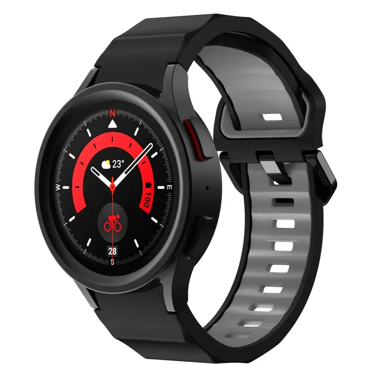 Wave Two Color Silicone Watch Band, For Samsung Galaxy Watch5 Pro