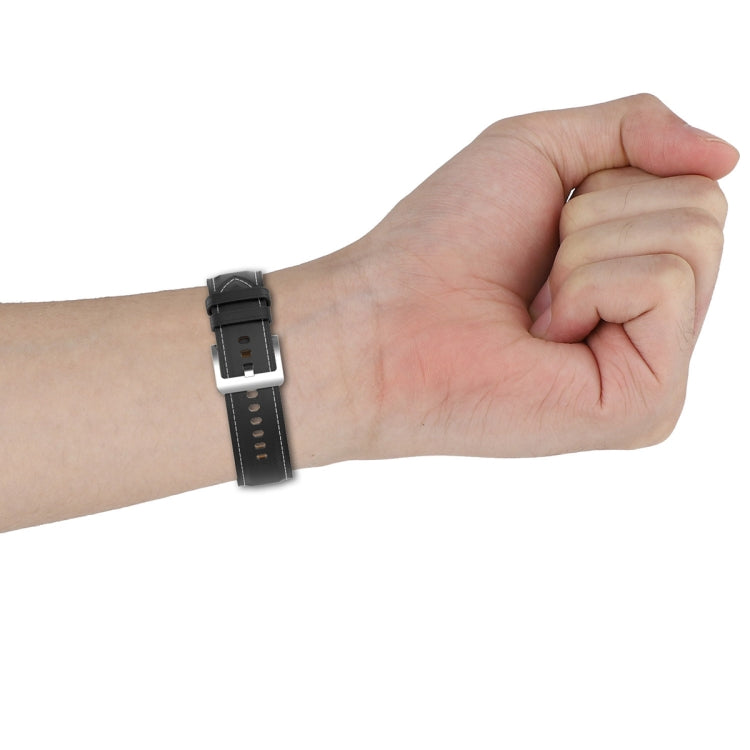 22mm Genuine Leather Watch Band, For Huawei Watch Buds/Xiaomi Watch S2