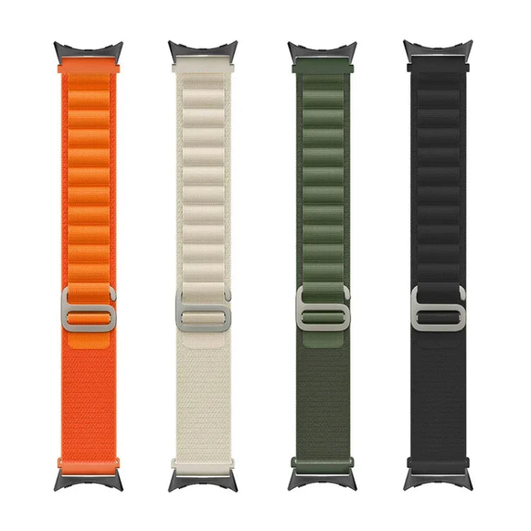 Nylon Loop Black Connector Watch Band, For Google Pixel Watch 4 / 3 / 2 / 1 41mm