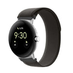 Loop Silver Connector Nylon Watch Band, For Google Pixel Watch 4 / 3 / 2 / 1 41mm