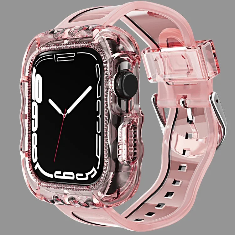 TPU Integrated Case Watch Band, For Apple Watch Series 9&8&7 41mm/SE2025&SE 2&6&SE&5&4 40mm, For Apple Watch Series 9&8&7 45mm/SE2025&SE 2&6&SE&5&4 44mm
