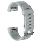 For Fitbit Charge 2 Common Texture Silicone Replacement Wrist Strap Watchband with Buckle, S, L