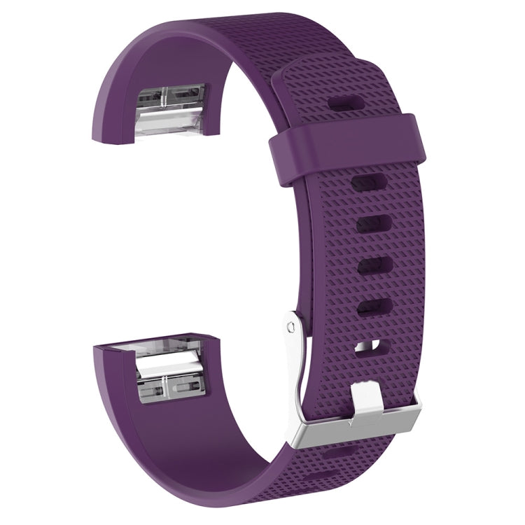 For Fitbit Charge 2 Common Texture Silicone Replacement Wrist Strap Watchband with Buckle, S, L