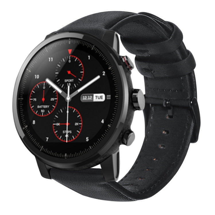 Oil Wax Genuine Leather Watch Band, For Amazfit 2 Stratos, For Ticwatch Pro / E2 / S2, For Pebble Gen 1, For Pebble Time
