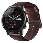 Oil Wax Genuine Leather Watch Band, For Amazfit 2 Stratos, For Ticwatch Pro / E2 / S2, For Pebble Gen 1, For Pebble Time