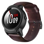 Oil Wax Genuine Leather Watch Band, For Amazfit 2 Stratos, For Ticwatch Pro / E2 / S2, For Pebble Gen 1, For Pebble Time
