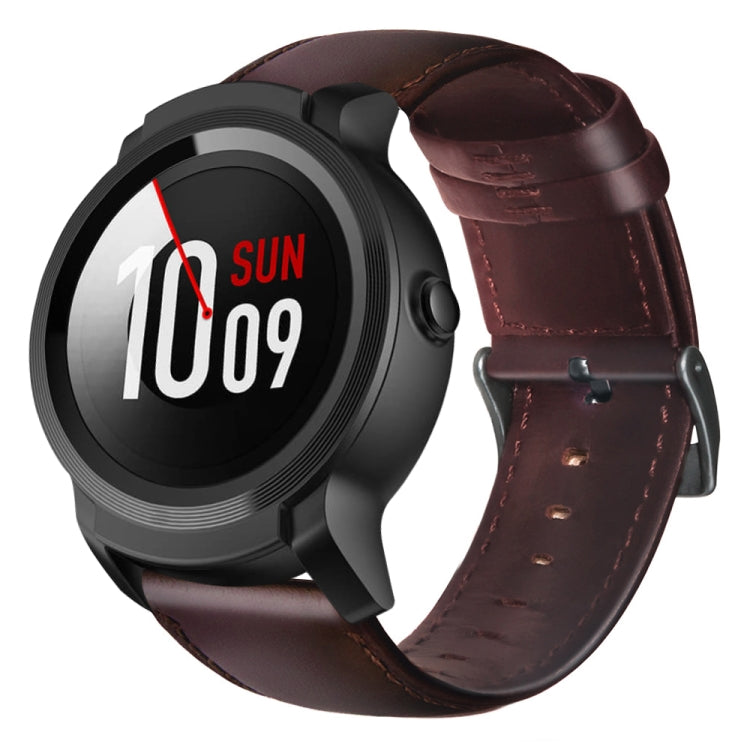 Oil Wax Genuine Leather Watch Band, For Amazfit 2 Stratos, For Ticwatch Pro / E2 / S2, For Pebble Gen 1, For Pebble Time
