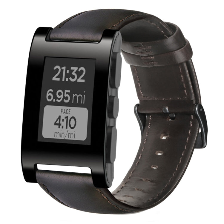Oil Wax Genuine Leather Watch Band, For Amazfit 2 Stratos, For Ticwatch Pro / E2 / S2, For Pebble Gen 1, For Pebble Time