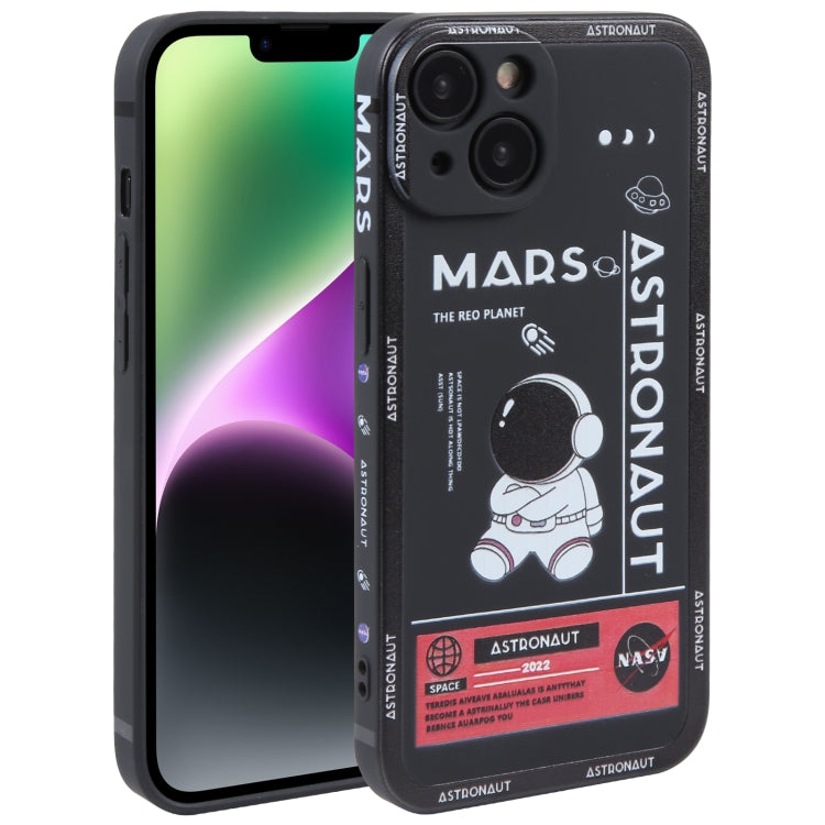 Astronaut Pattern Silicone Straight Edge Phone Case, For iPhone 14, For iPhone 14 Plus, For iPhone 14 Pro, For iPhone 14 Pro Max, For iPhone 13, For iPhone 13 Pro