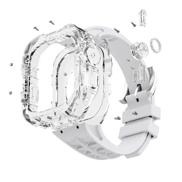Fluorine Rubber Clear Armor Case Watch Band, For Apple Watch Ultra 3 / 2 / 1 49mm