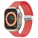 Magnetic Fold Clasp Silicone Watch Band, For Apple Watch Series 8&7 45mm, For Apple Watch Series 8&7 41mm