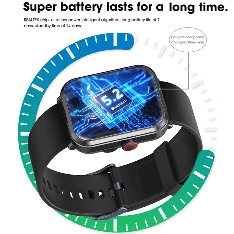 S6 TWS Earphone 1.91 inch Smart Bracelet Support Bluetooth Call / Health Monitoring