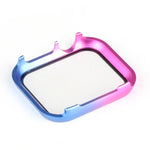 Metal Frame + Tempered Glass Protector Case, For Apple Watch Series 9 / 8 / 7 45mm, For Apple Watch Series SE 2025&SE2&6&SE&5&4 44mm, For Apple Watch Series 3&2&1 42mm, For Apple Watch Series 9 / 8 / 7 41mm                                              ...