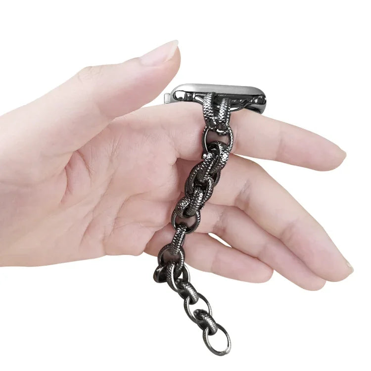 Metal Ripple Twist Chain Watch Band, For Apple Watch Ultra 49mm / Series 8&7 45mm / SE 2&6&SE&5&4 44mm / 3&2&1 42mm, For Apple Watch Series 8&7 41mm / SE 2&6&SE&5&4 40mm / 3&2&1 38mm