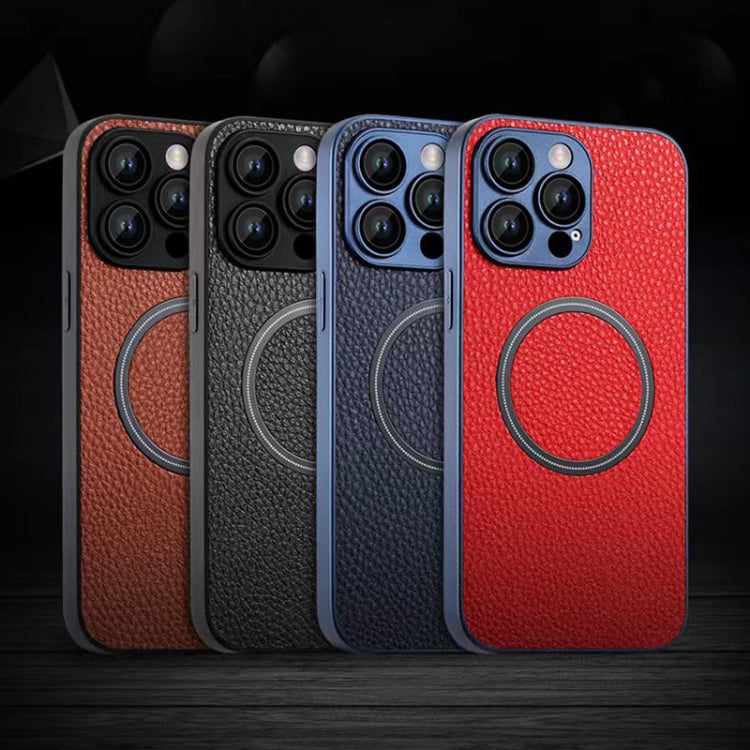 Skin Feel Litchi Texture MagSafe Magnetic Phone Case, For iPhone 11 Pro Max